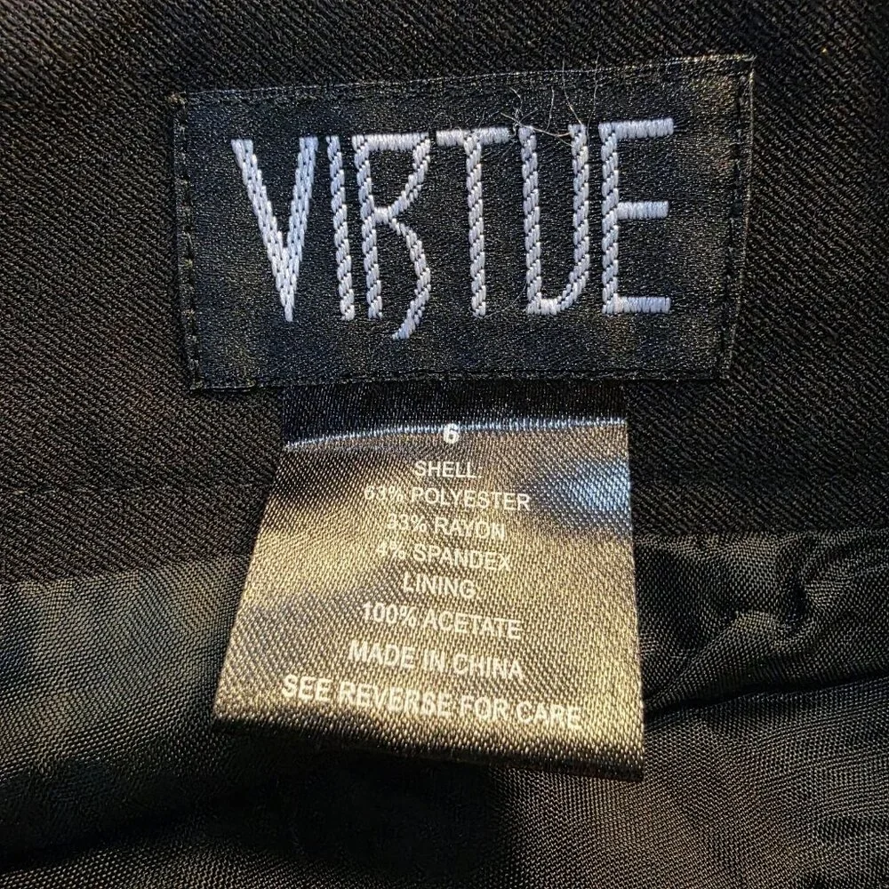Virtue Women's‎ Skirt Stretch Black Size 6 Classic Career Office